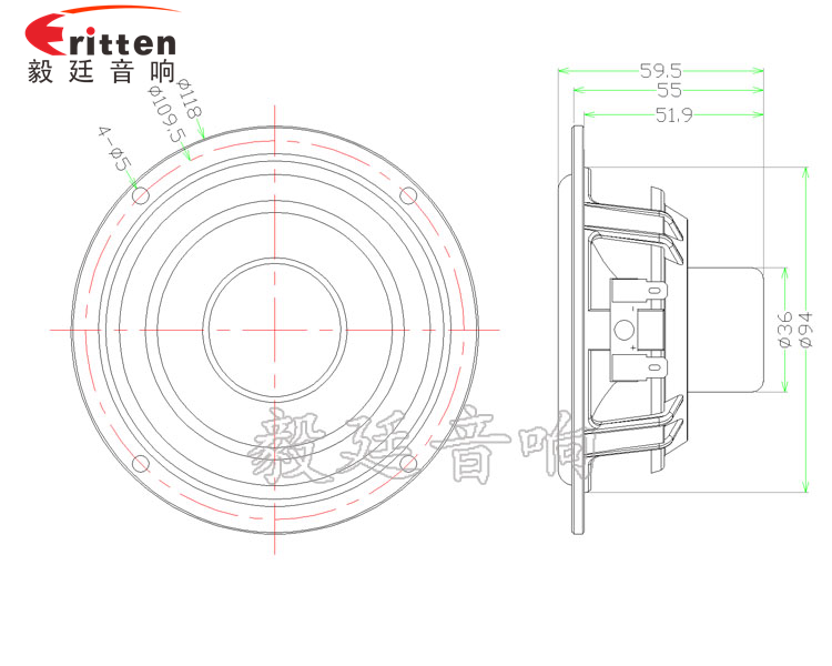 4.5寸圆型全频30W纸盆HIFI喇叭成品图-Model.png