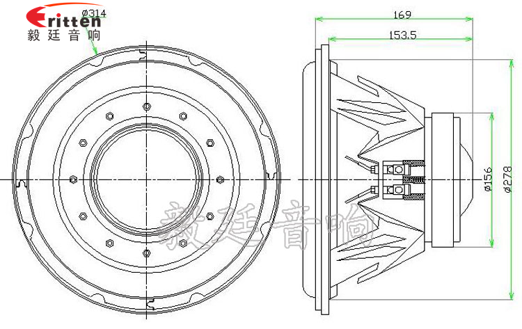 200W外磁橡胶边12寸重低音喇叭成品图-Model.plt.png